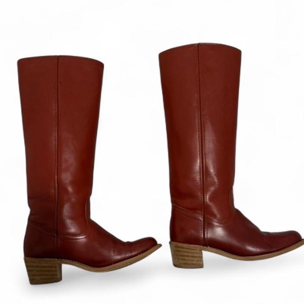 Vintage 1980s Frye Knee High Brown Boots Size 8